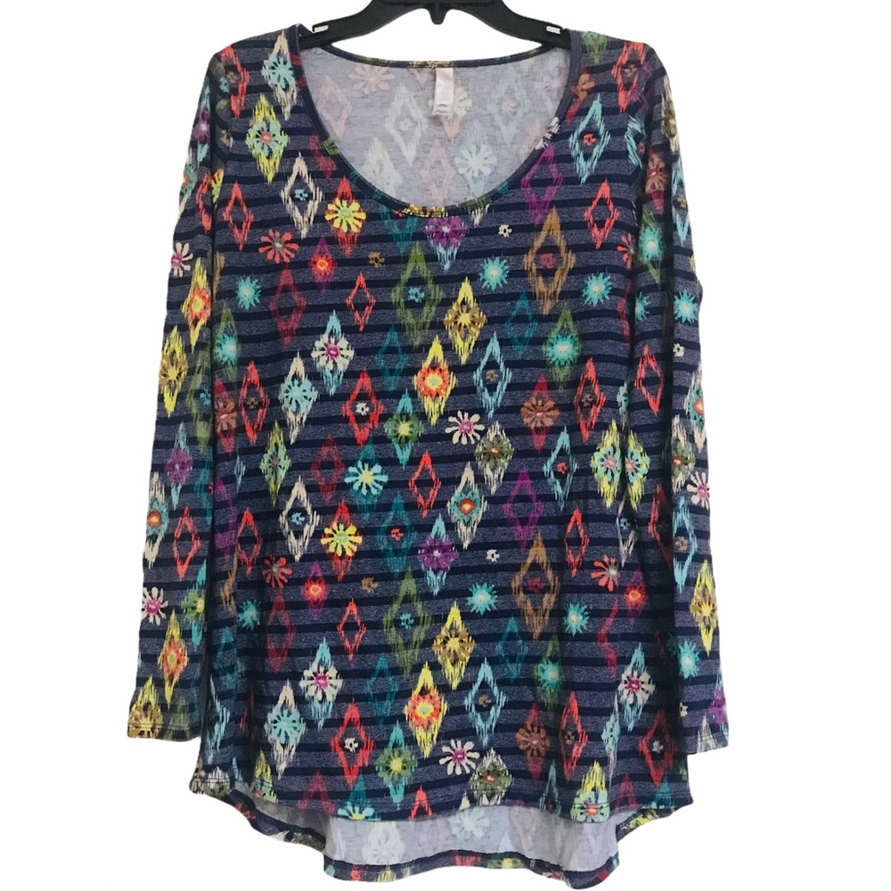 Lularoe Striped Floral print top size medium